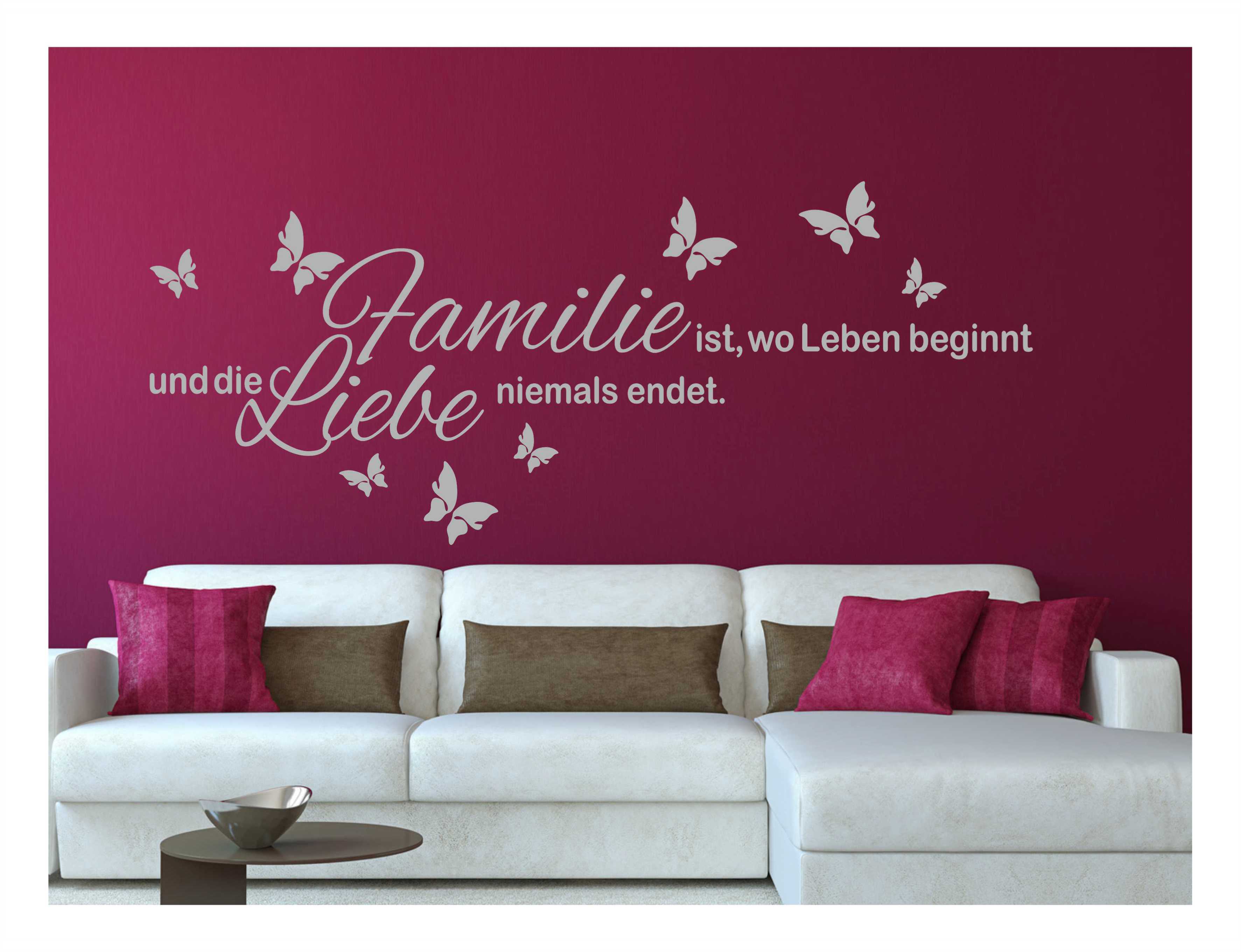Wandtattoo Familie ist wo Leben beginnt und liebe niemals endet